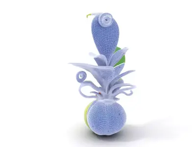 Curled Leaf Plant model pack Low-poly 3D model