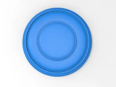 Frisbee button Low-poly 3D model