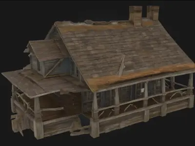 Rustic Cabin  Wilderness Shelter with Timeless Simplicity 3D model