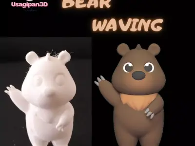 Bear Waving 3D print model