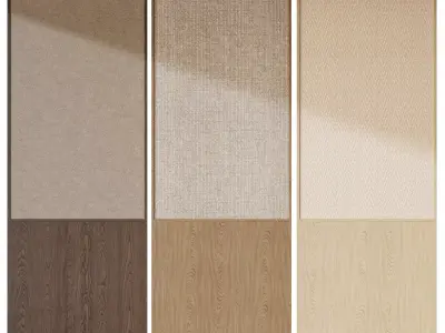 Wood and Cloth Wall Panels 3D model
