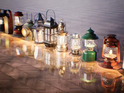 Ultimate Lanterns Pack  13  Assets Low-poly 3D model