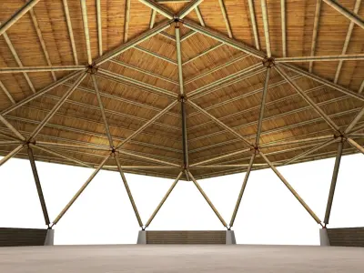 BAMBOO CANOPY GEODESIC BAKED  3D model