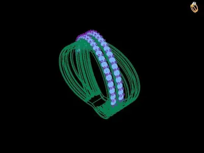 0105 - Stylish Ladies Ring - Wedding Wear 3D print model