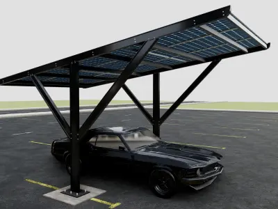 Y TYPE MODERN SOLAR CARPORT TYPE-6 3D model