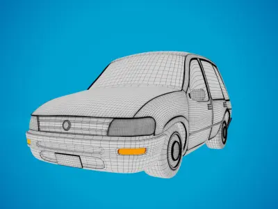 Station wagon cartoon  3D model