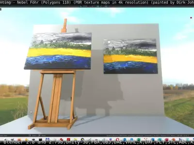 Oil Painting - Mist Foehr  Low-poly 3D model