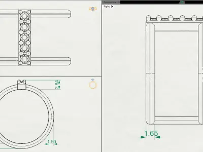 Two rail band ready for 3D print 3D print model