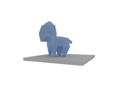 Origami pets RIGGED Low-poly 3D model
