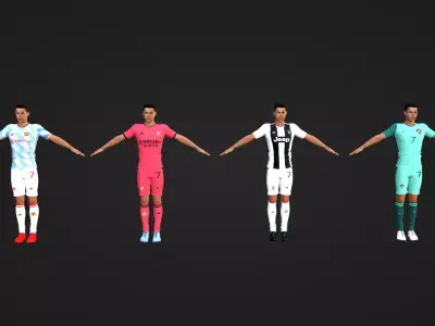Cristiano Ronaldo - Manchester - Madrid - Juventus - Portugal Low-poly 3D model