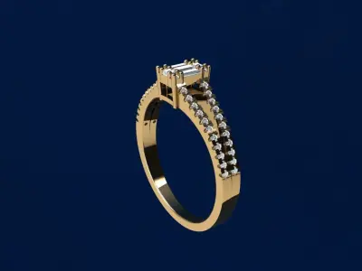 Ring Solitaire Engagement 3D print model