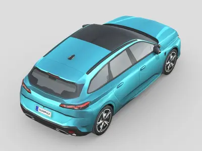 Peugeot 308 SW hybrid 2022 Low-poly 3D model