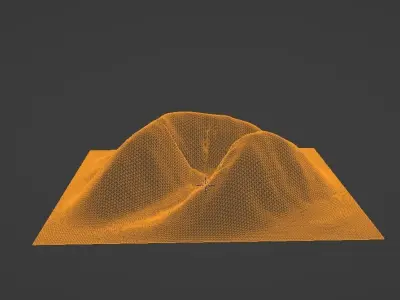 Aerial Grassy and Rocky Mountain 6 Free 3D model