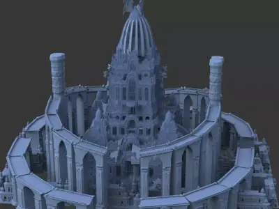 Chateau French inspired fortress  3D model