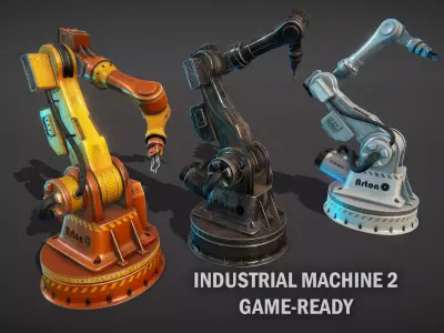 Industrial robotic hand 2 Low-poly 3D model