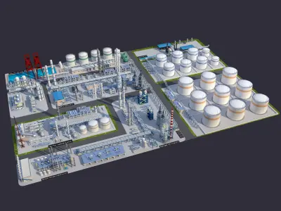 Huge Refinery 3D model