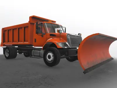 Snow Plow International 7400 Low-poly 3D model