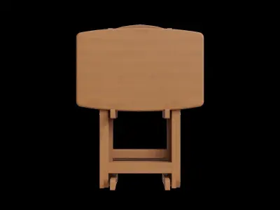 Set Of 4 Small Foldable Wooden Tables 3D model