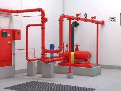 Fire Pump Room 3D model