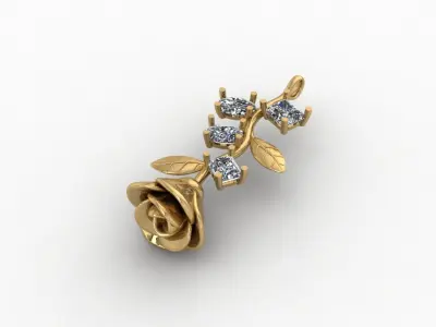 Pendants Gold Flower 3D print model