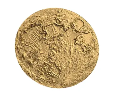 moon carved decor Bas-Relief Set  3D print model
