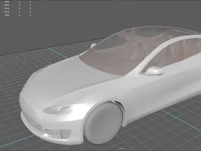 Tesla Model S 2013 Low-poly 3D model