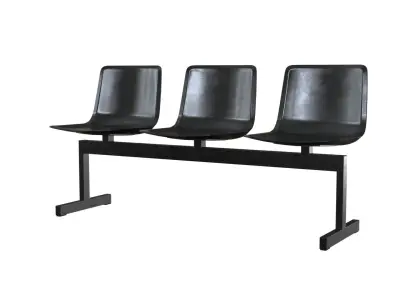 PATO Bench Model-4330 Steel Black Painted Low-poly 3D model