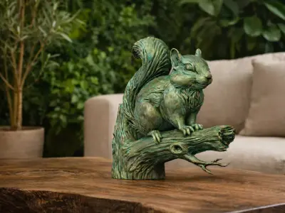 Arboris Squirrel  Aged Verdigris Bronze Sculpture 3D print model