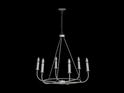 Classic 6 Light Pendant 3D model