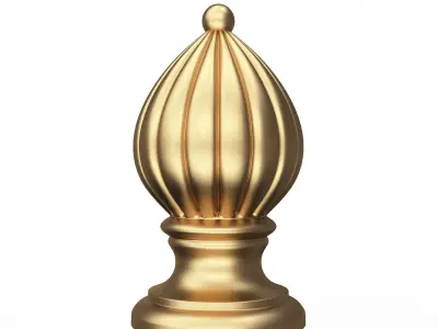 Carved Finial Knob 03 Low-poly 3D model