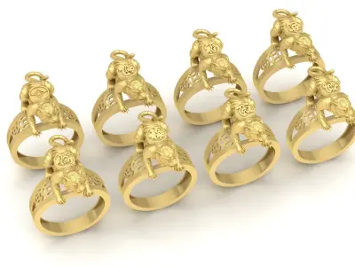 Luxury Fengshui Pixiu Ring for Men 3588 3D print model