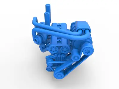 Twin turbo supercharged straight-six engine Scale 1 to 25 3D print model