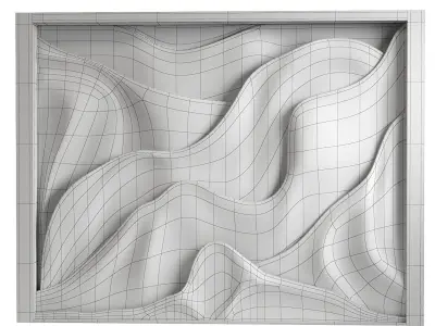 Decorativ panel wave 24 3D model