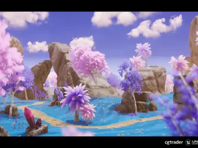Stylized - Dynamic Nature Low-poly 3D model