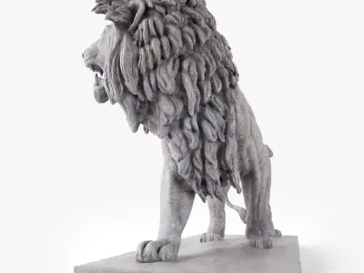 Stone Lion Statue 3D model