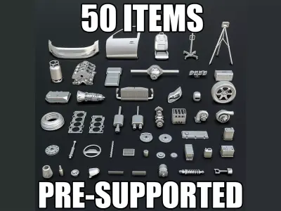 Car Parts Diorama Pack 3D print model