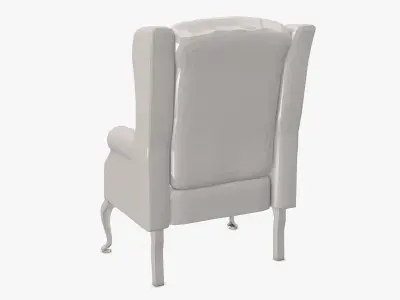 Luxury White Armchair Low Poly 3D model