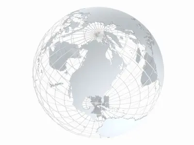 Globe News Skeleton Sliver Color 3D model