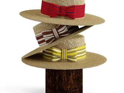 Beach hat for men 3D model