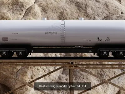 Wagon kit complete of textures and materials optimized UE4 3D Model Collection