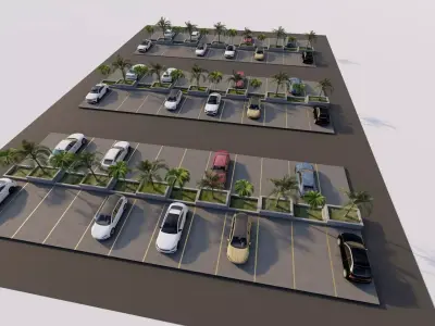 Parking-Parking Lot 3D model 11