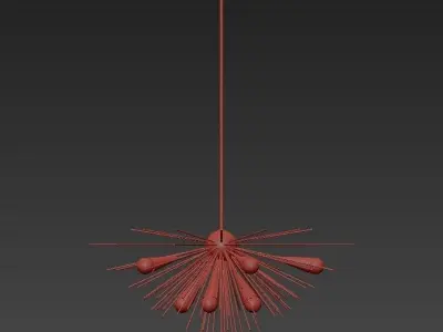 Luxury Copper Metal Thorn Pendant Lights 3D model