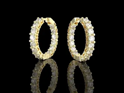 Luxury diamond earrings 3D print model