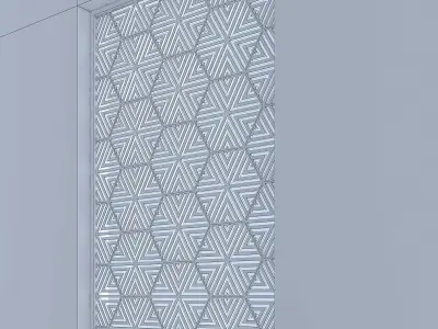 3d screen window with geometric pattern Low-poly 3D model