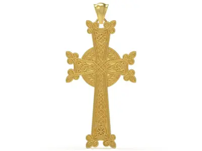 gold Cross design stl 3dm Pendant Model gp0477 3D print model