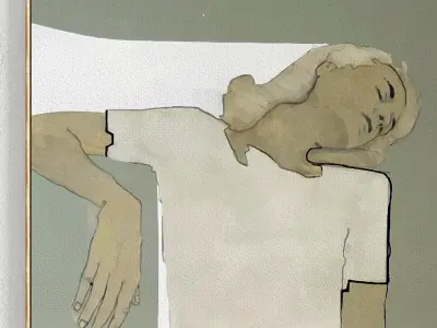 Plaster Two Photo Frame 216 Low-poly 3D model