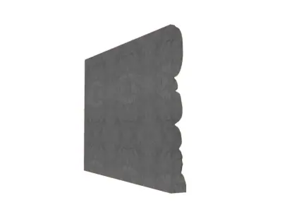 Layered Granite Wall Segment 3D model