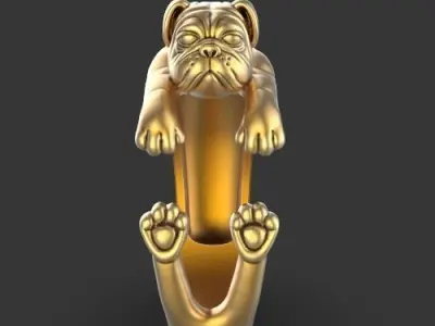 Dog ring Silver Gold  Print 3D print model
