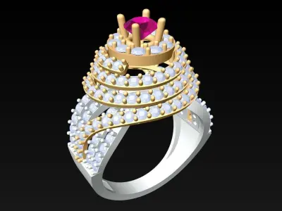 Diamond Ring - Womens Rings - N5437 3D print model