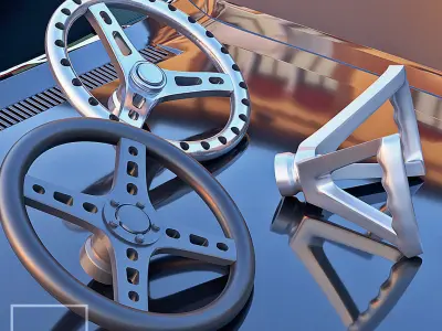 Steering Wheel Set 3 for Diecast and Miniatures 3D print model